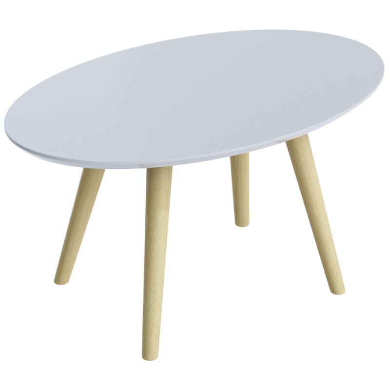 PAPERFLOW table d'appoint SCANDI, blanc, 65×40 cm, ovale